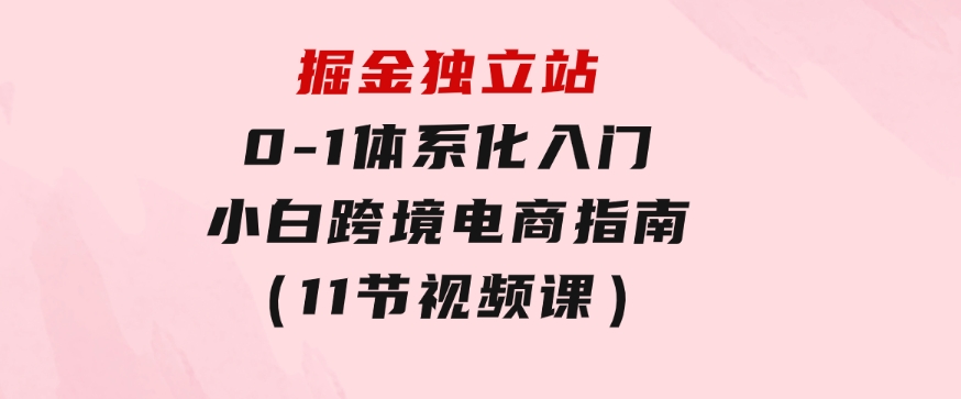 掘金独立站，0-1体系化入门，小白跨境电商指南（11节视频课）-财仔梦想资源网