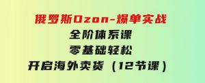 俄罗斯Ozon-爆单实战全阶体系课，零基础轻松开启海外卖货（12节课）-财仔梦想资源网