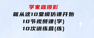 学家庭摄影，就从这10堂模仿课开始，10节视频课(学)+10次训练营(练)-财仔梦想资源网