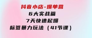 抖音小店-爆单营，6大实战篇，7天快速起爆，标签暴力玩法（41节课）-财仔梦想资源网