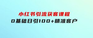 小红书引流获客课程：0基础日引100+精准客户-财仔梦想资源网