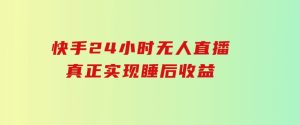 快手24小时无人直播，真正实现睡后收益-财仔梦想资源网