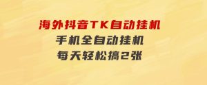 海外抖音TK自动挂机，手机全自动挂机，每天轻松搞2张-财仔梦想资源网