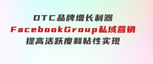 DTC品牌增长利器：FacebookGroup私域营销，提高活跃度和粘性实现-财仔梦想资源网