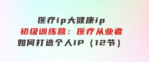 医疗ip/大健康ip/初级训练营：医疗从业者如何打造个人IP（12节）-财仔梦想资源网