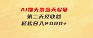 AI撸头条，当天起号，第二天见收益。轻松日入2000+-财仔梦想资源网