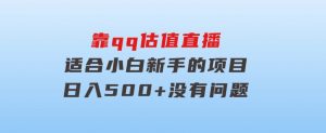 靠qq估值直播,多平台操作,适合小白新手的项目,日入500+没有问题-财仔梦想资源网