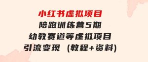 小红书虚拟项目陪跑训练营5期，幼教赛道等虚拟项目引流变现(教程+资料)-财仔梦想资源网