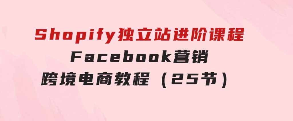 Shopify独立站-进阶课程-Facebook营销-跨境电商教程（25节）-财仔梦想资源网