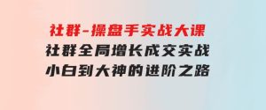 社群-操盘手实战大课：社群全局增长成交实战，小白到大神的进阶之路-财仔梦想资源网