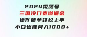 2024视频号三国冷门赛道掘金，操作简单轻松上手，小白也能月入1000+-财仔梦想资源网