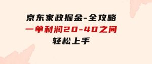 京东家政掘金-全攻略一单利润20-40之间轻松上手-财仔梦想资源网