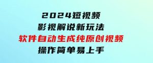 2024短视频影视解说新玩法！软件自动生成纯原创视频，操作简单易上手-财仔梦想资源网