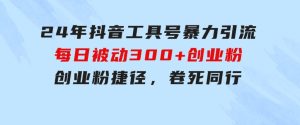24年抖音工具号暴力引流，每日被动300+创业粉，创业粉捷径，卷死同行-财仔梦想资源网