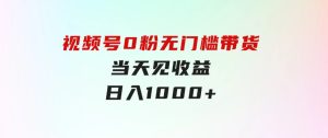 视频号0粉无门槛带货，当天见收益，日入1000+-财仔梦想资源网