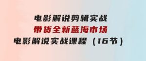 电影解说剪辑实战带货全新蓝海市场，电影解说实战课程（16节）-财仔梦想资源网