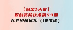 【淘宝&天猫】原创高阶技术第59期，无界终极优化（19节课）-财仔梦想资源网