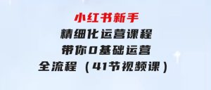 小红书新手精细化运营课程，带你0基础运营全流程（41节视频课）-财仔梦想资源网