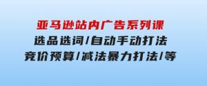 亚马逊站内广告系列课：选品选词/自动手动打法/竞价预算/减法暴力打法/等-财仔梦想资源网