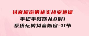 抖音橱窗带货实战变现课：手把手教你从0到1系统玩转抖音橱窗-11节-财仔梦想资源网