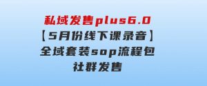 私域发售plus6.0【5月份线下课录音】/全域套装sop流程包，社群发售…-财仔梦想资源网
