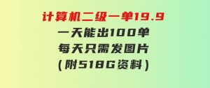 计算机二级，一单19.9一天能出100单，每天只需发发图片（附518G资料）-财仔梦想资源网