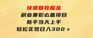 快递回收掘金，副业兼职必备项目，新手当天上手，轻松实现日入300＋-财仔梦想资源网
