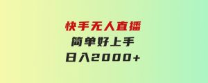 快手无人直播，简单好上手，日入2000+-财仔梦想资源网