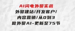 AI闪电外贸实战：外贸建站/开发客户/内容营销/从0到3做外贸AI-更新至75节-财仔梦想资源网