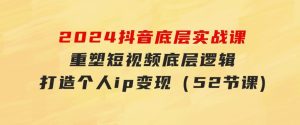 2024抖音底层实战课，重塑短视频底层逻辑，打造个人ip变现（52节课-财仔梦想资源网