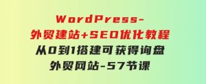 WordPress-外贸建站+SEO优化教程：从0到1搭建可获得询盘外贸网站-57节课-财仔梦想资源网