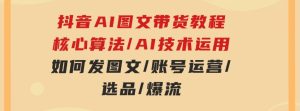 抖音AI图文带货教程：核心算法/AI技术运用/如何发图文/账号运营/选品/爆流-财仔梦想资源网