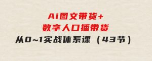 Ai图文带货+数字人口播带货，从0~1实战体系课（43节）-财仔梦想资源网