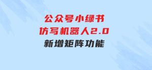 公众号小绿书仿写机器人2.0，新增矩阵功能-财仔梦想资源网