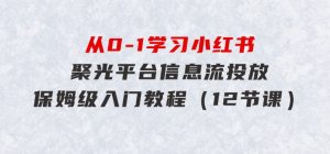 从0-1学习小红书聚光平台信息流投放，保姆级入门教程（12节课）-财仔梦想资源网