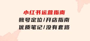 小红书运营指南，账号定位/开店指南/优质笔记/没有套路，全是经验-财仔梦想资源网