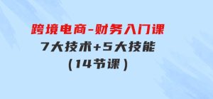 跨境电商-财务入门课：7大技术+5大技能（14节课）-财仔梦想资源网