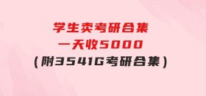 学生卖考研合集，一天收5000（附3541G考研合集）-财仔梦想资源网