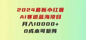 2024最新小红薯AI赛道，蓝海项目，月入10000+，0成本，当事业来做，可矩阵-财仔梦想资源网