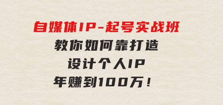 自媒体IP-起号实战班：教你如何靠打造设计个人IP，年赚到100万！-财仔梦想资源网