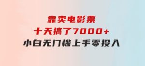 靠卖电影票，十天搞了7000+，小白无门槛上手，零投入！-财仔梦想资源网