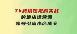 Tk跨境短视频实战&跨境店运营课：账号引流、小店成交-财仔梦想资源网