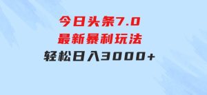 今日头条7.0最新暴利玩法，轻松日入3000+-财仔梦想资源网
