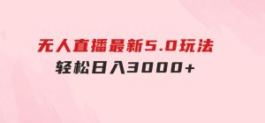 无人直播最新5.0玩法，轻松日入3000+-财仔梦想资源网