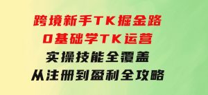 跨境新手TK掘金路：0基础学TK运营，实操技能全覆盖，从注册到盈利全攻略-财仔梦想资源网