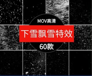 下雪飘雪特效雪花暴风雪动画PR后期天气AE效果合成视频素材-财仔梦想资源网
