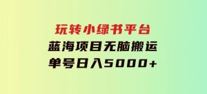 玩转小绿书平台，蓝海项目，无脑搬运，单号日入5000+-财仔梦想资源网