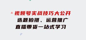 视频号实战技巧大公开：选题拍摄、运营推广、直播带货一站式学习(无水印)-财仔梦想资源网