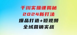 千川实操课揭秘2024新打法：爆品打造+短视频全域营销实战-财仔梦想资源网