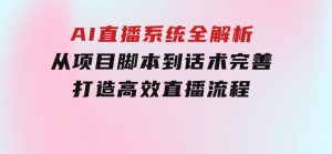 AI直播系统全解析：从项目脚本到话术完善，打造高效直播流程-财仔梦想资源网